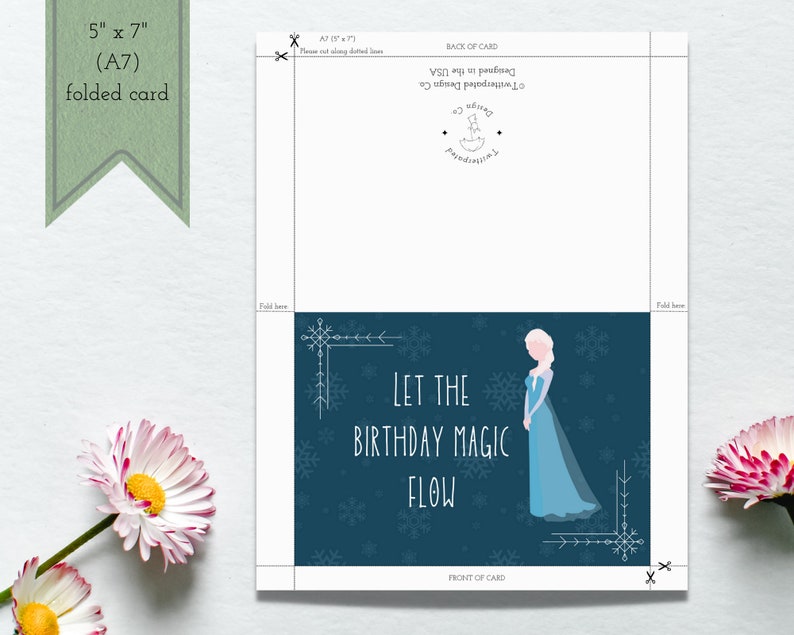 Frozen Printable Birthday Card — Elsa — let It Go — Digital Birthday ...