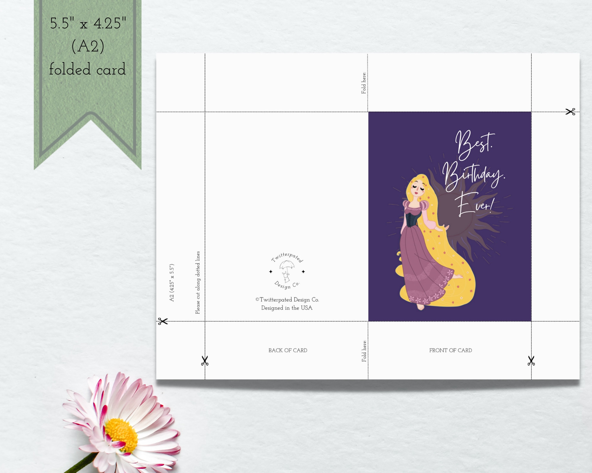 Rapunzel Printable Birthday Card — tangled — Digital Birthday Card ...