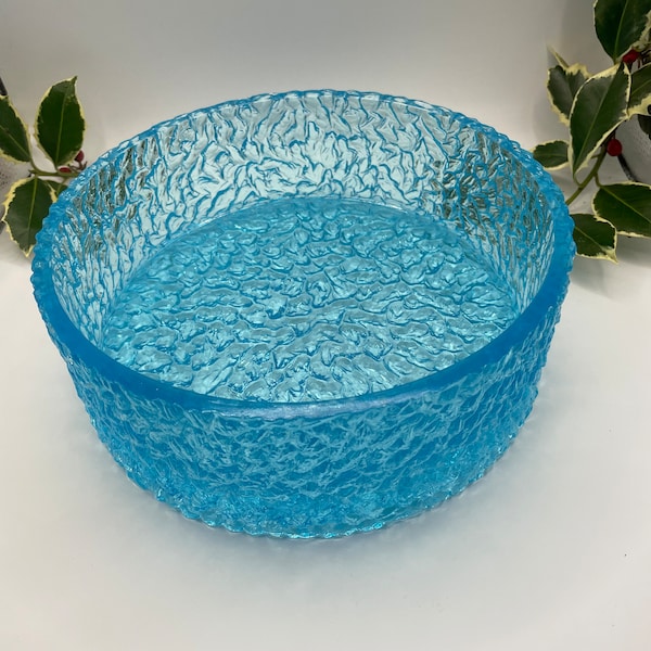 Fabuleux bol en verre Davidson Luna Brama bleu turquoise
