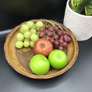 Handcrafted Wooden Vintage Fruit Bowl