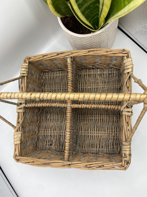 送料2400円込み★ウィッカー ラタン カゴ バスケット ヴィンテージ ヴィンテージの籐バスケット - Etsy 日本