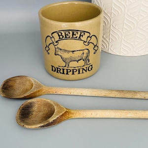 ヴィンテージ ピアソンズ ビーフ ドリッピング ジャー – ラスティック ストーンウェア – 1980年代 チェスターフィールド