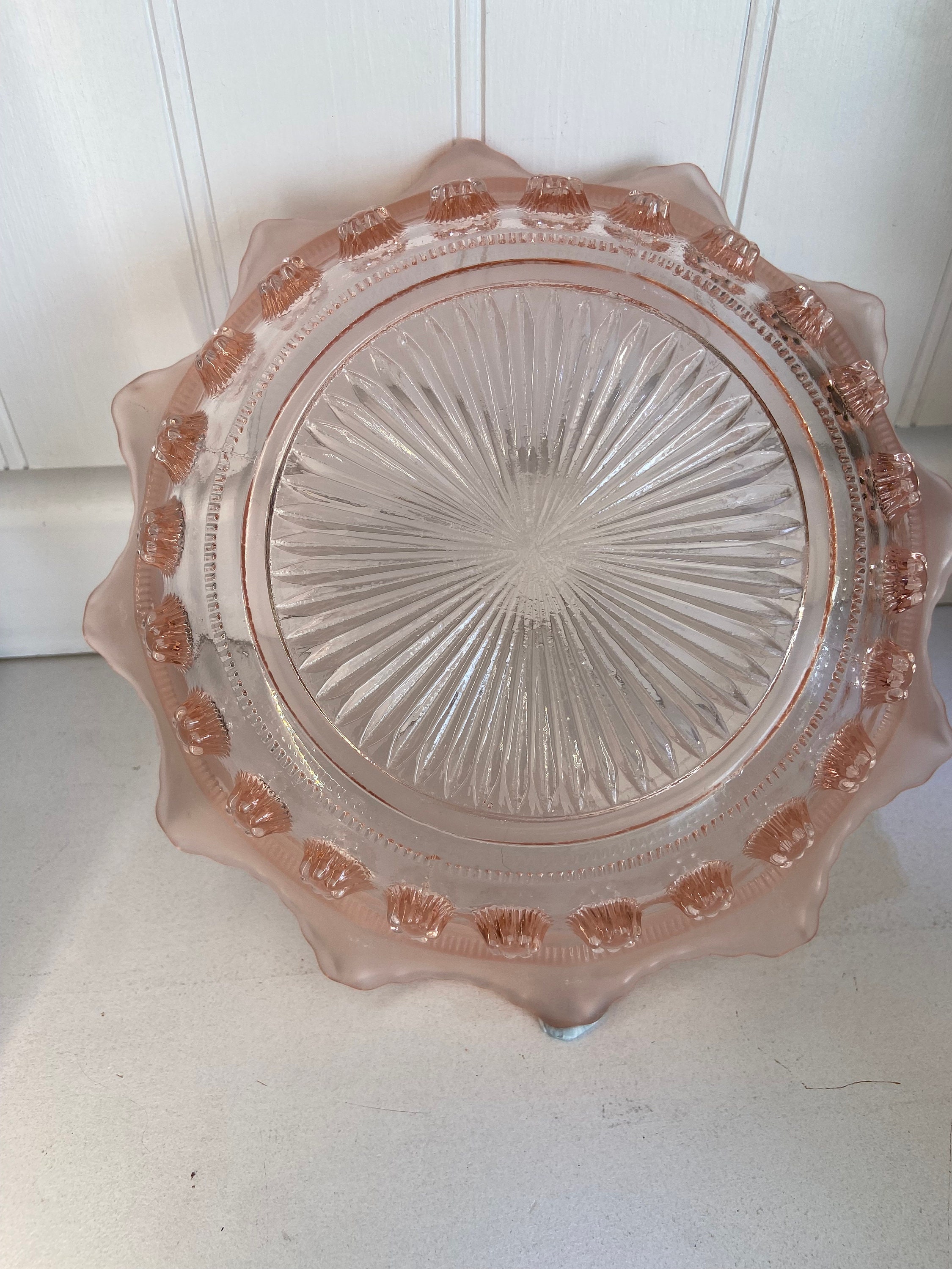 Sowerby Large Pink Glass Serving Bowl With 5 Smaller Pink Etsy UK