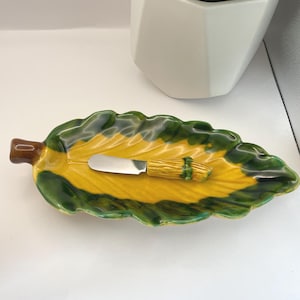 French Vintage Butter Dish with Matching Butter Knife