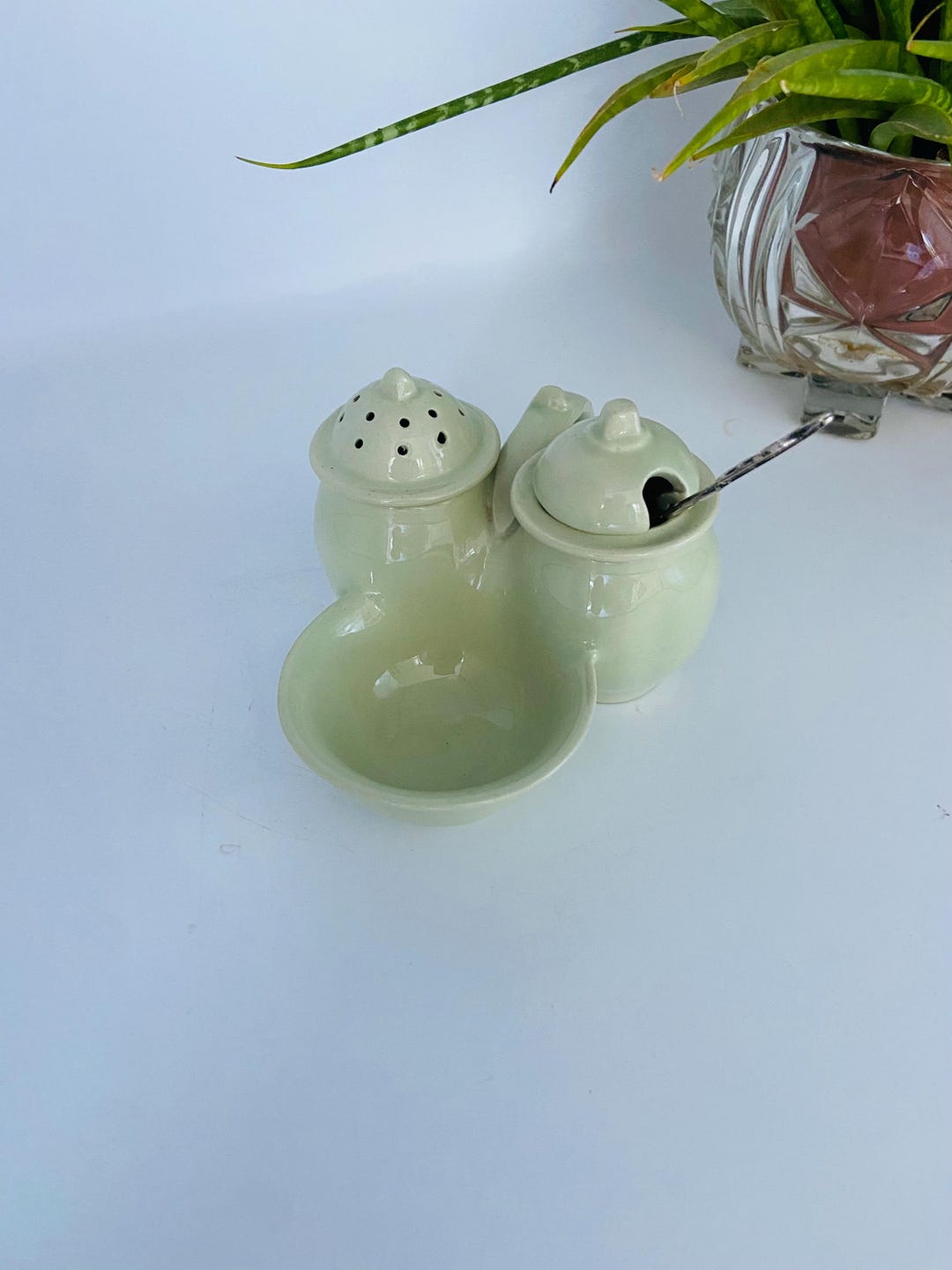 1940s Cruet Set in Pale Green Glaze –ceramics - Etsy