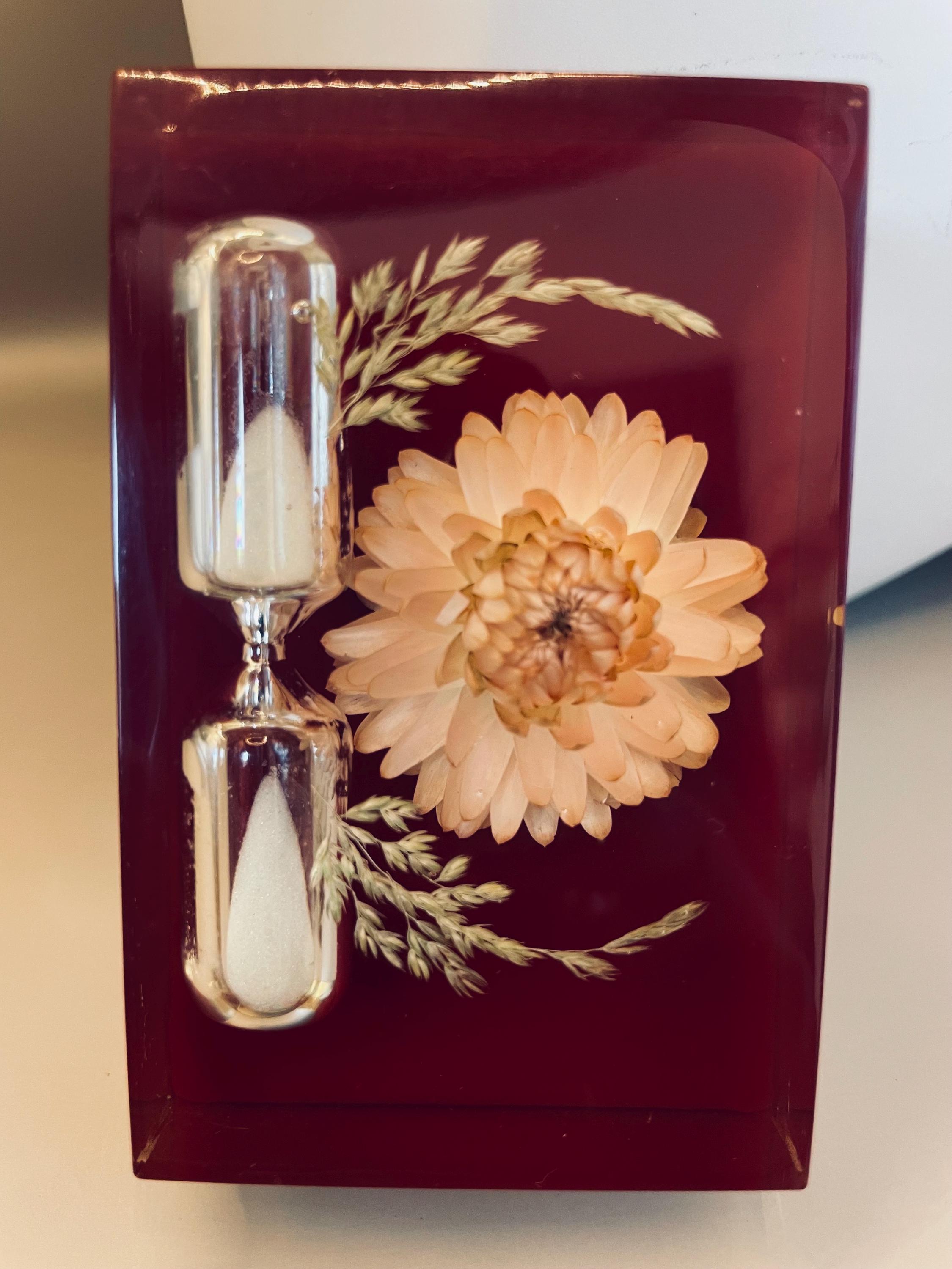 Vintage Lucite Resin Flower Hourglass Eggtimer - Etsy