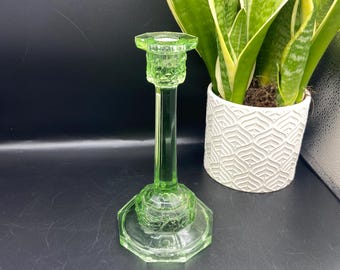 Uranium Glass Candlestick Holder