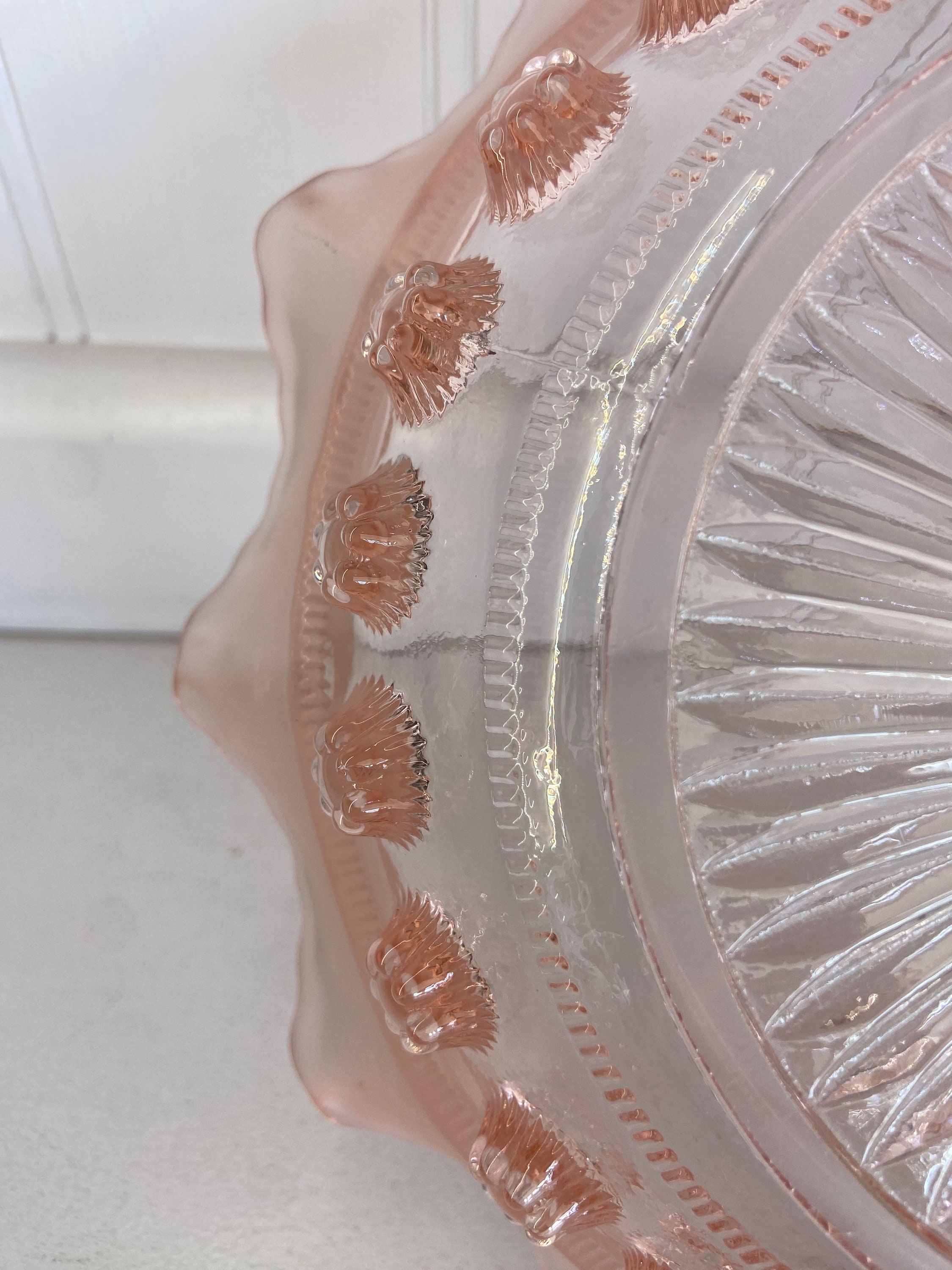 Sowerby Large Pink Glass Serving Bowl With 5 Smaller Pink Etsy UK