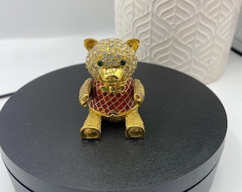 Emaillen teddybeer aandenkendoos