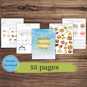 Summer Elementary Morning Menu | Summer Morning Basket | Elementary Morning Basket | Homeschool Curriculum | Fractions | Telling Time |