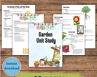 Gardening Unit Study: Plant Life Cycle, Homeschool Science (Digital Download)