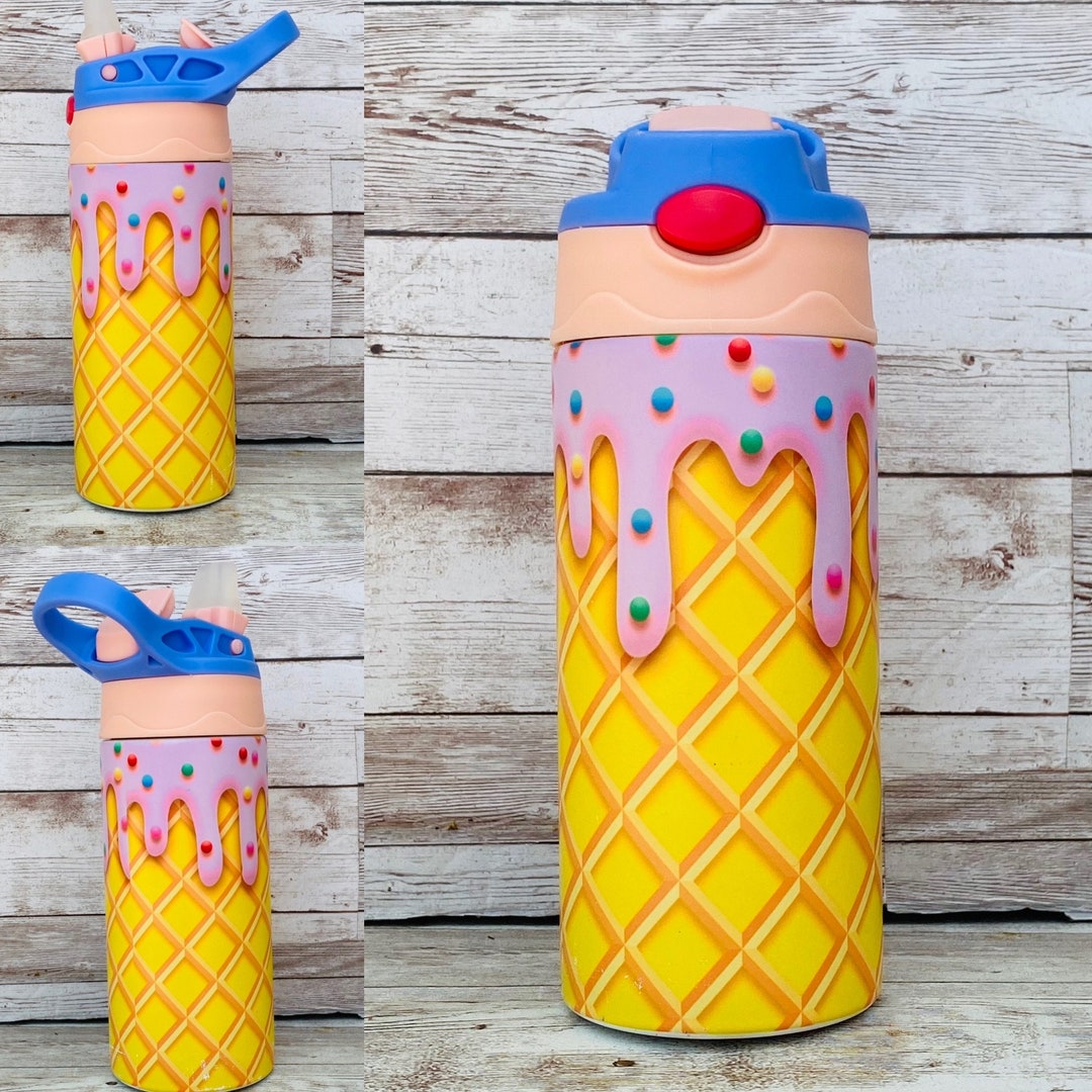 Ice Cream Cone Tumbler, UV Kids Tumbler, Stainless Steel Tumbler, Ice
