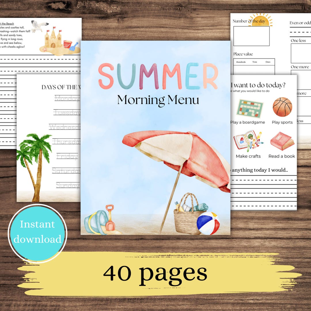 Summer Elementary Learning Binder: Math, Literacy, Reflection (PDF ...