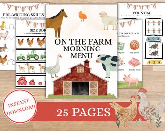 Farm Morning Menu: Homeschool Preschool & Kindergarten (PDF)