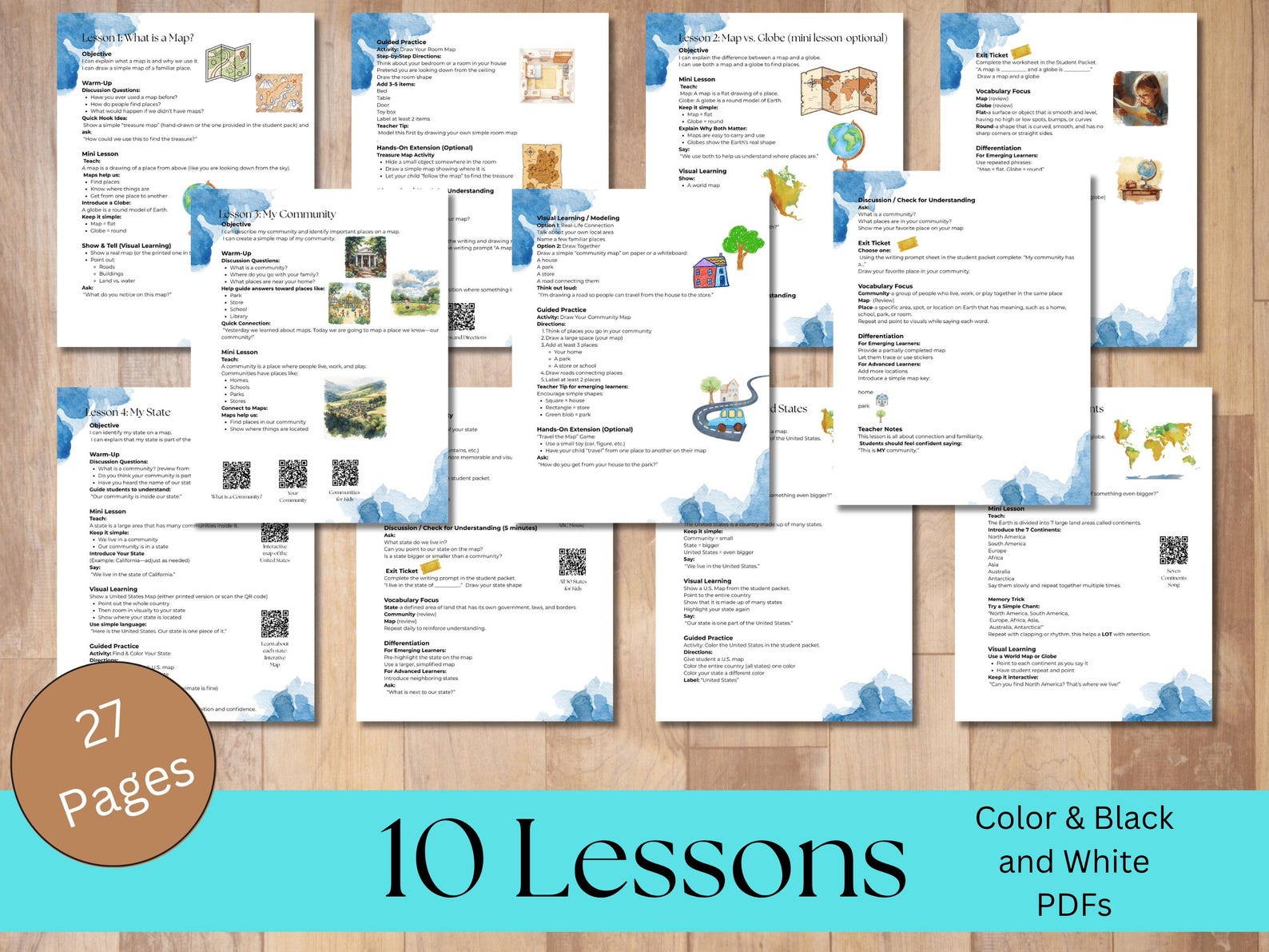 Mapping My World Geography Unit Study | Continents, Oceans, Maps (PDF ...