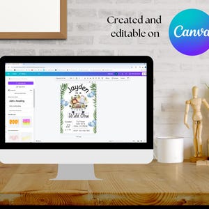 Invitación de cumpleaños "Two Wild", inspirada en Lisa Frank, plantilla editable de 5x7 imagen 11