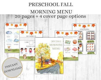 Fall Morning Menu | Preschool, Kindergarten Homeschool (PDF)