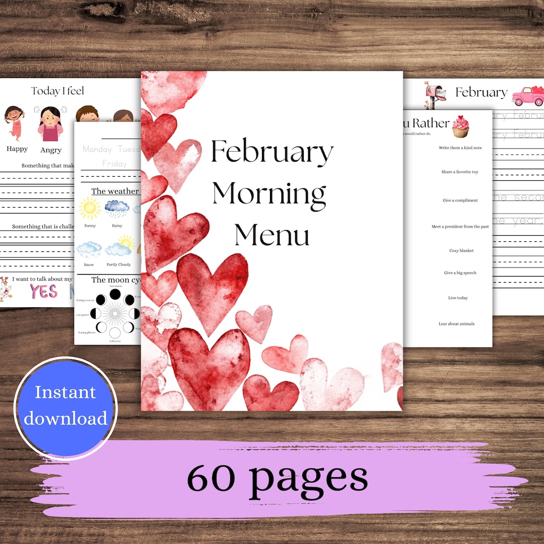 February Morning Menu, Elementary Mini Unit (digital Download) - Etsy