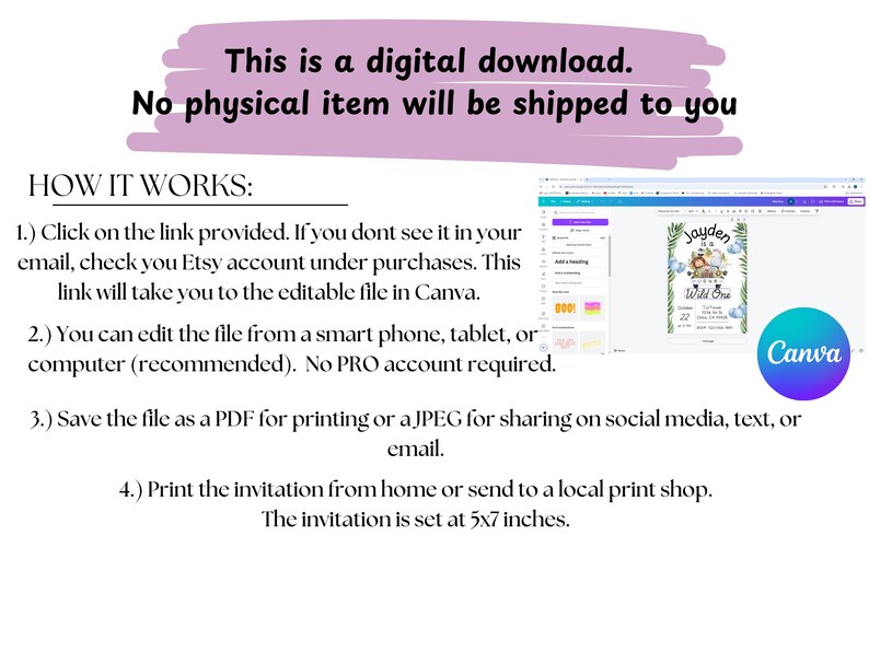 Invitación de cumpleaños "Two Wild", inspirada en Lisa Frank, plantilla editable de 5x7 imagen 12