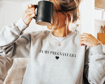 In My Pregnant Era Sweatshirt, Pregnant Crewneck, Pregnancy Reveal, Baby Announcement, Expecting Mom Gift, Baby Shower Gift, New Mom