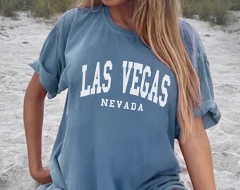 Las Vegas Shirt, Comfort Colors Trendy Varsity T Shirt, Aesthetic College Shirt, Oversized Minimalist Tee, Las Vegas Bachelorette Shirt