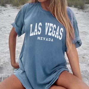 Las Vegas Shirt, Comfort Colors Trendy Varsity T Shirt, Aesthetic College Shirt, Oversized Minimalist Tee, Las Vegas Bachelorette Shirt