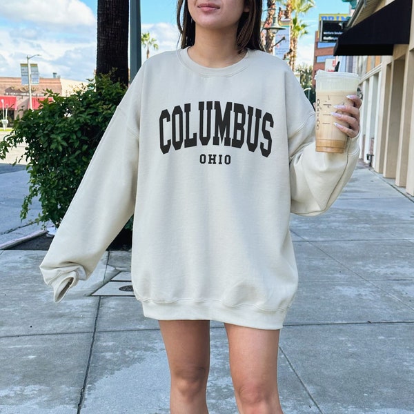 Columbus Sweatshirt, Trendy Preppy Sweatshirt, Aesthetic College Crewneck, Oversized Minimalist Sweater, Columbus Ohio Shirt