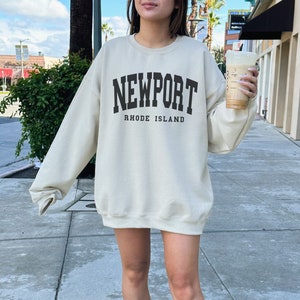 Newport Sweatshirt, Trendy Varsity Sweatshirt, Aesthetic College Crewneck, Oversized Minimalist Sweater, Newport Rhode Island Shirt