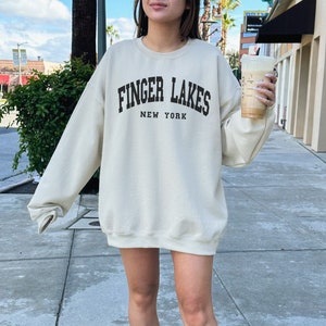 Finger Lakes Sweatshirt, Trendy Preppy Sweatshirt, Aesthetic College Crewneck, Oversized Minimalist Sweater, Finger Lakes Bachelorette Shirt