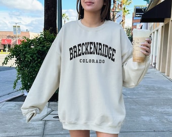 Breckenridge Sweatshirt, Trendy Preppy Sweatshirt, Aesthetic College Crewneck, Oversized Minimalist Sweater, Breckenridge Colorado Shirt
