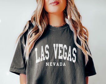 Las Vegas Shirt, Comfort Colors Trendy Varsity T Shirt, Aesthetic College Shirt, Oversized Minimalist Tee, Las Vegas Bachelorette Shirt