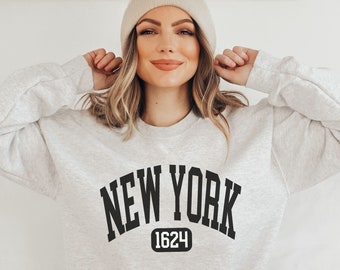 New York Sweatshirt, New York Shirt, New York State Gift, Trendy Vintage Inspired Sweater, Graphic Sweatshirt, Aesthetic Minimalist Crewneck