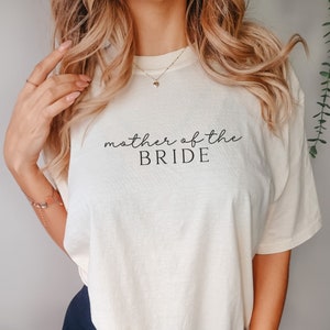 Mother of the Bride Shirt, Comfort Colors Mom of Bride T Shirt, Simple Bridal Party Shirts, Minimalist Wedding Party Shirt, Brides Mom