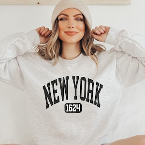 New York Sweatshirt, New York Shirt, New York State Gift, Trendy Vintage Inspired Sweater, Graphic Sweatshirt, Aesthetic Minimalist Crewneck