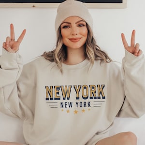 New York Sweatshirt, Vintage Inspired Distressed New York Sweater, Aesthetic Boho NYC Crewneck, New York Shirt, New York State Gift
