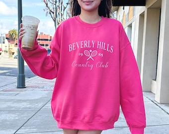 Beverly Hills Sweatshirt, Beverly Hills Country Club Sweatshirt, Preppy Tennis Club Crewneck, Old Money Aesthetic Sweatshirt, Cali Pullover
