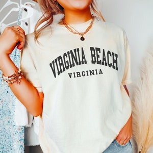 Virginia Beach Shirt, Comfort Colors Virginia Beach Virginia T Shirt, Trendy Preppy Shirt, Aesthetic College Tee, Oversized Minimalist Shirt