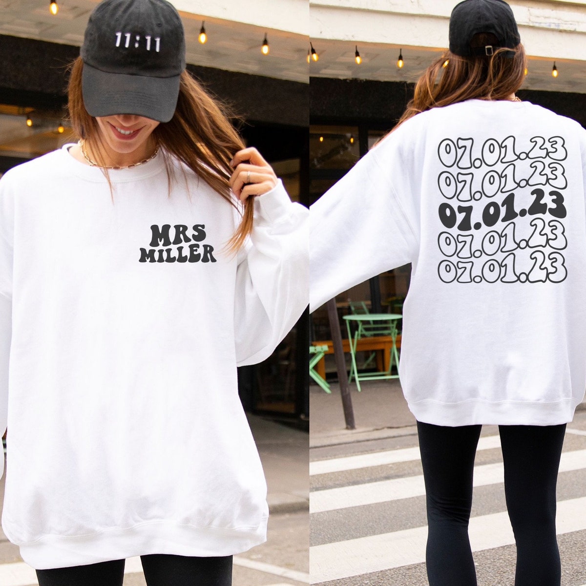 Retro Mrs Sweatshirt With Date