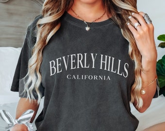 Beverly Hills Shirt, Comfort Colors Trendy Preppy T Shirt, Aesthetic College Shirt, Oversized Minimalist Tee, Beverly Hills California Shirt