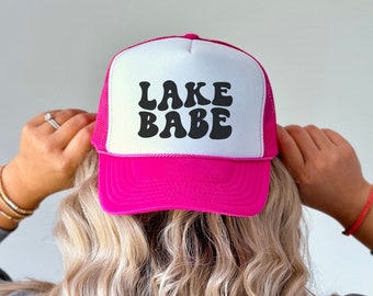 Lake Babe Hat, Lake Hat, Trucker Hat for Women, Foam Front Trucker Hat, Boat Hat, Party Hat, Trendy Trucker Hat, Retro Hat, Trucker Cap