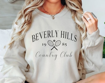 Beverly Hills Sweatshirt, Beverly Hills Country Club Sweatshirt, Preppy Tennis Club Crewneck, Old Money Aesthetic Sweatshirt, Cali Pullover