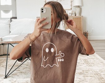 Halloween Ghost Shirt, Cute Ghost T Shirt, Little Boo Ghost Shirt, Spooky Season, Trendy Halloween Party, Halloween Gift for Her, Fall Tee