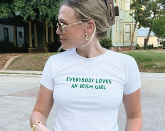 St Patricks Day Shirt, Funny Irish Girl Crop Top, Trendy 90s Baby Tee, Y2K Style Top, Lucky You T Shirt, St Patty's Day Gift, Shamrock Tee