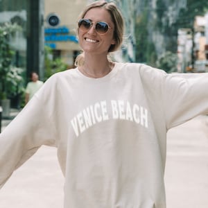 Venice Beach Sweatshirt, Trendy Varsity Sweatshirt, Aesthetic College Crewneck, Oversized Minimalist Sweater, Venice Beach California Shirt