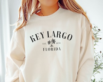 Key Largo Sweatshirt, Key Largo Florida, Trendy Preppy Comfort Colors Sweatshirt, Aesthetic College Crewneck, Oversized Minimal Sweater