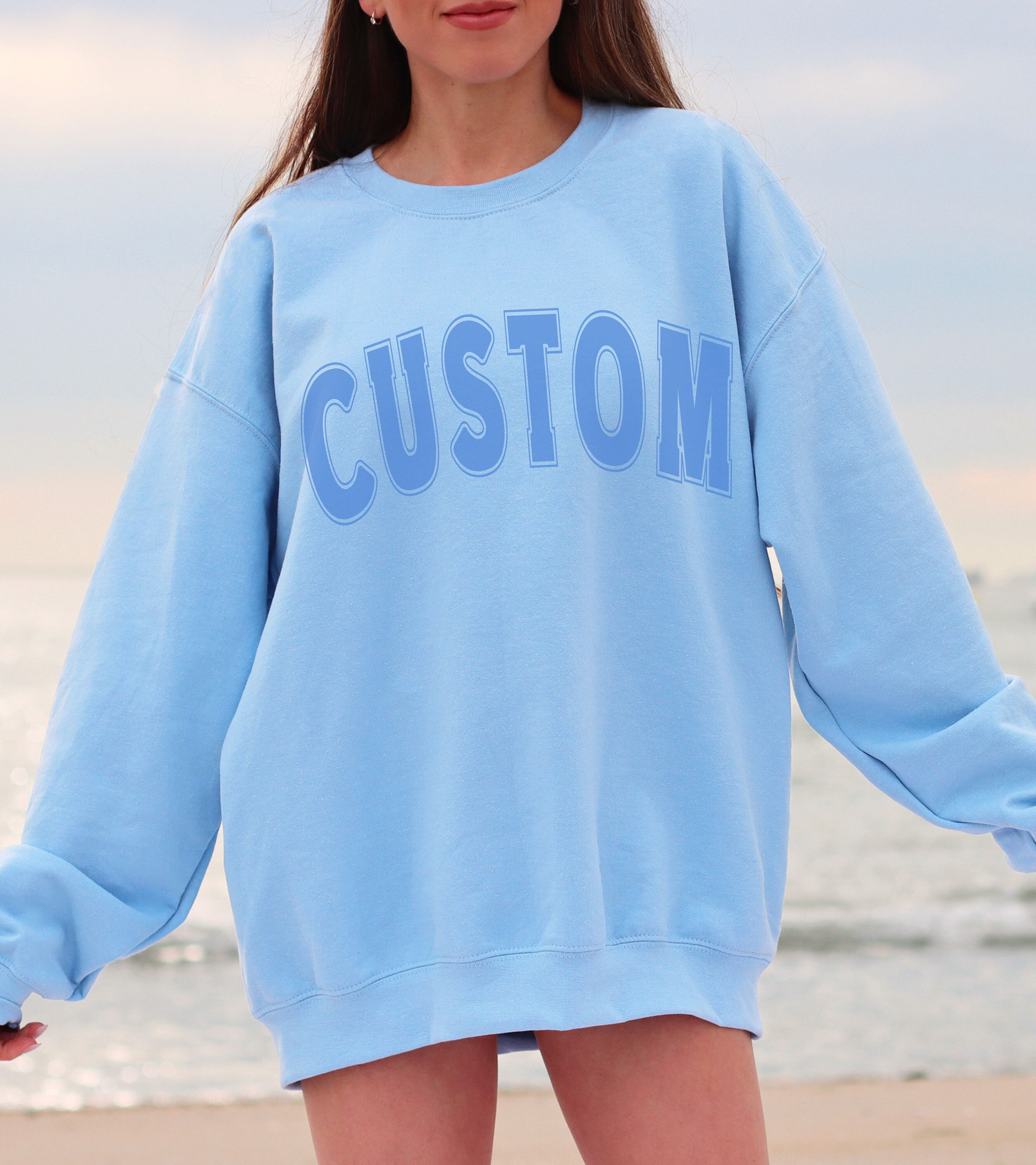 Baby blue oversized sweatshirt deals