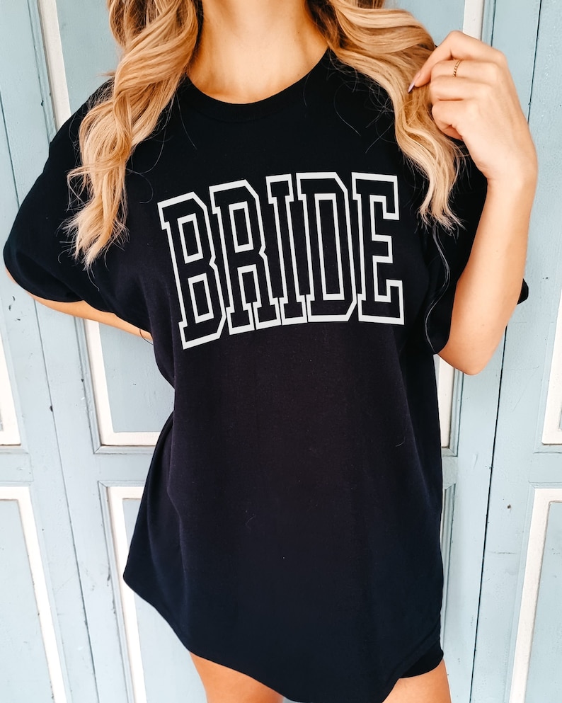 Comfort Colors Bride Shirt, Trendy Oversized Bride Tee, Bride To Be Shirt, Wedding Shirt, Bachelorette Shirt, Bride Gift, Bridal Shower Black