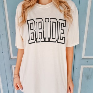 Comfort Colors Bride Shirt, Trendy Oversized Bride Tee, Bride To Be Shirt, Wedding Shirt, Bachelorette Shirt, Bride Gift, Bridal Shower Ivory