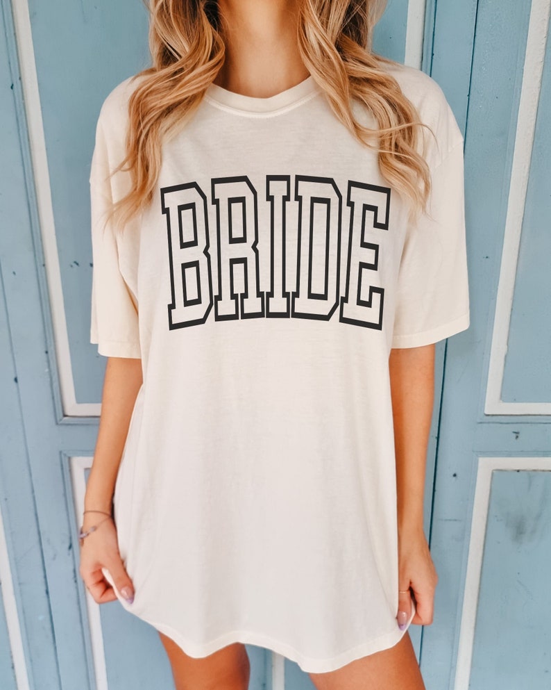 Comfort Colors Bride Shirt, Trendy Oversized Bride Tee, Bride To Be Shirt, Wedding Shirt, Bachelorette Shirt, Bride Gift, Bridal Shower Ivory