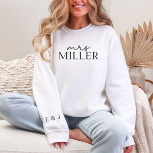 Custom Future Mrs Sweatshirt, Last Name & Initials, Personalized Bride Sweatshirt, Engagement Gift, Bridal Shower, Bachelorette Outfit